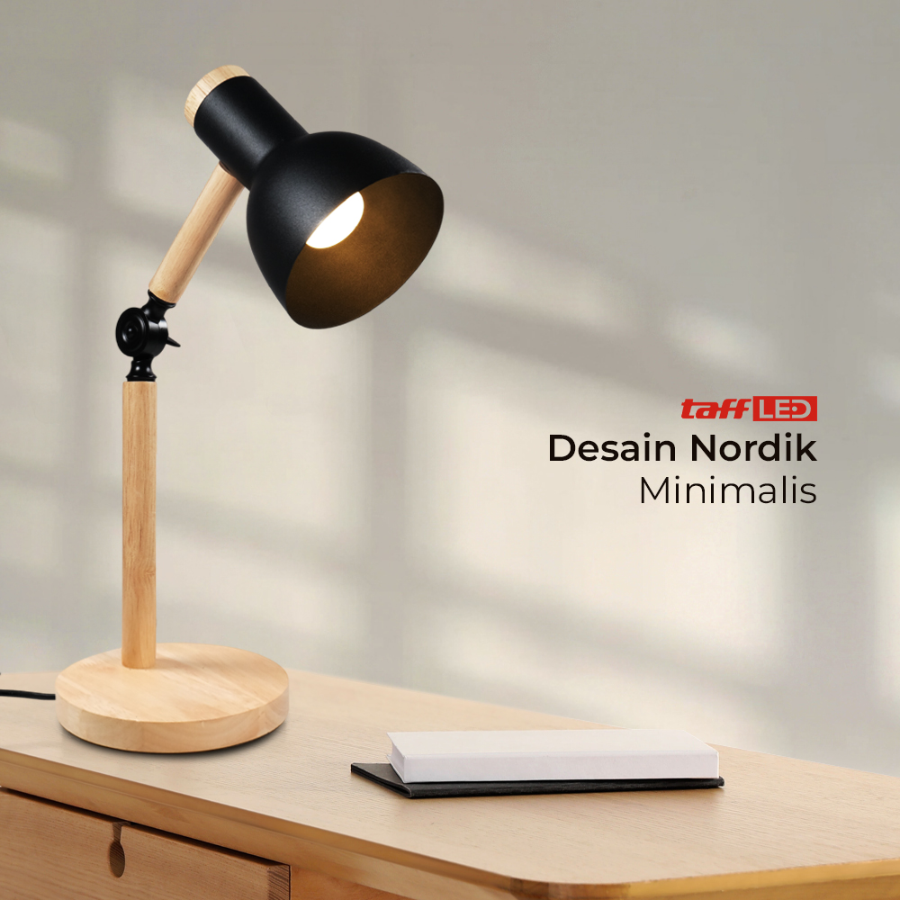 TaffLED Lampu Meja Belajar LED Model Nordic Wooden Art 5W Warm White - PK407