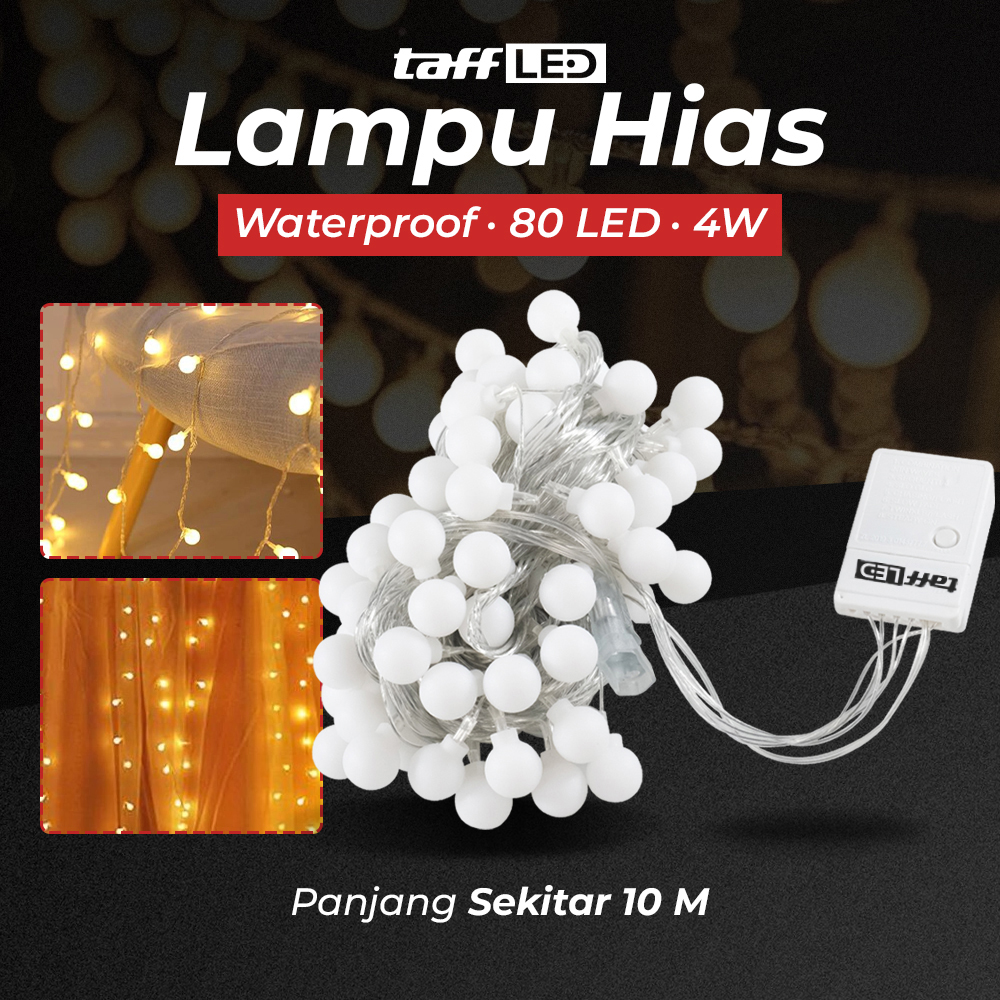 TaffLED Lampu Hias String Lights Waterproof 80 LED 4W 10M Model Ball - YJT80L