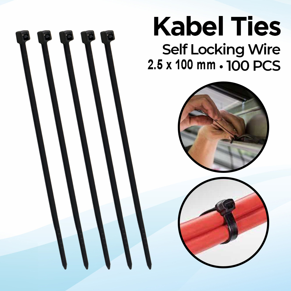 Taffware Kabel Ties Self Locking Wire Organizer 2.5x100mm 100 PCS - V94