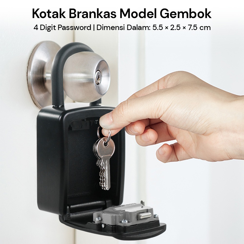 MOOL Kotak Brankas Safety Lock Box Metal 4 Digit Password Tipe Gembok - G10