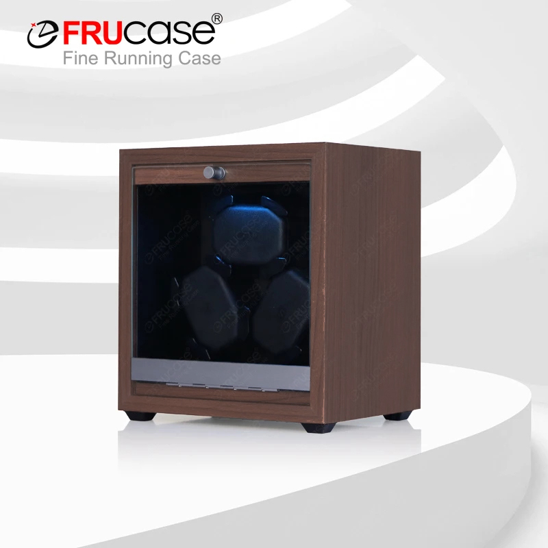 FRUCASE Watch Winder Wood LED Pemutar Jam Tangan Otomatis 3 Slot - SKW167