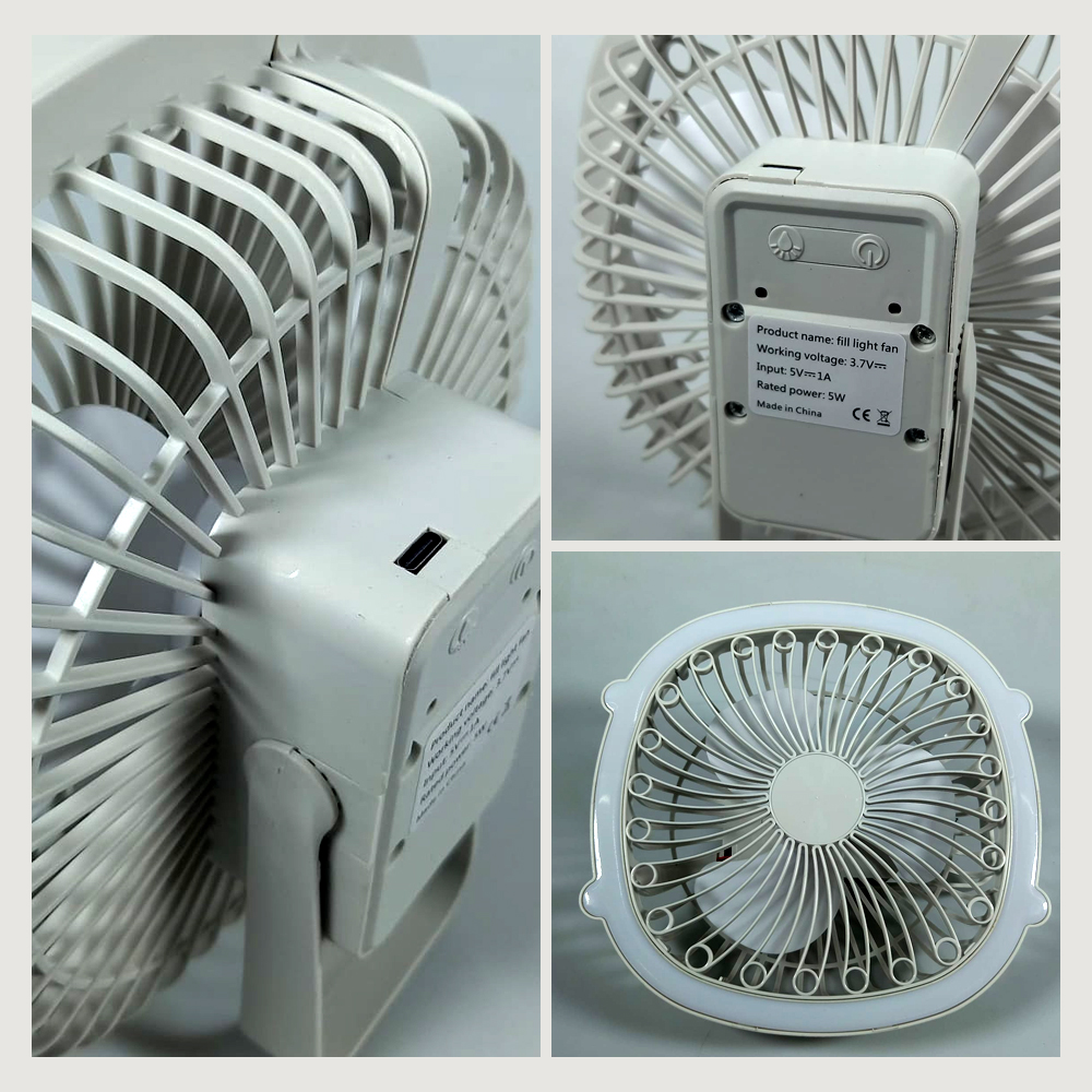 Alloet Kipas Angin Meja LED Light Desk Fan USB 7.7 Inch 800mAh - 139