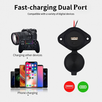 LEEPEE Car Charger Mobil Tanam Dual USB Fast Charging PD QC 3.0 - EL-53