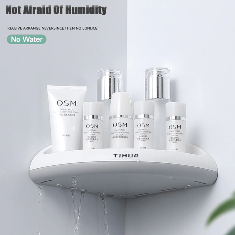 TIHUA Rak Sudut Kamar Mandi Plastik Triangular Bathroom Corner Shelf - M511
