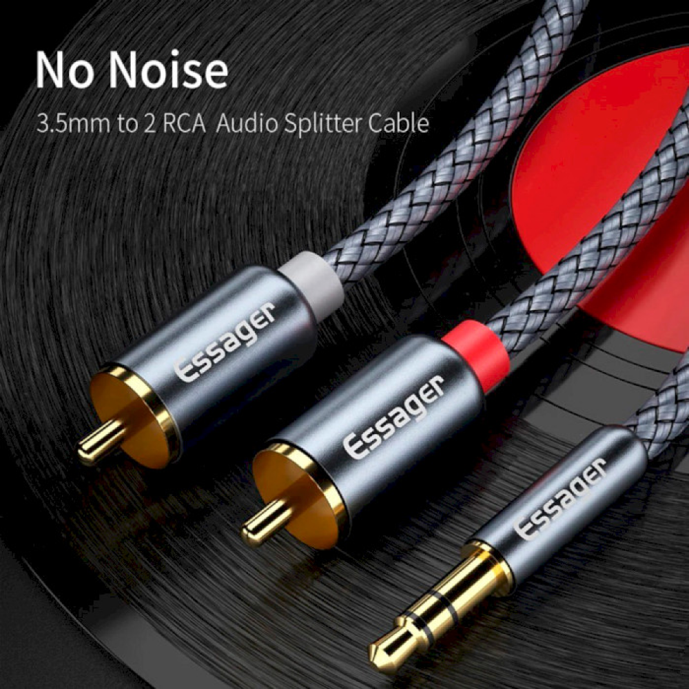 ESSAGER Kabel Audio Jack 3.5mm to 2 RCA Adapter Splitter HiFi 3M - EYPZJ-MYC0G