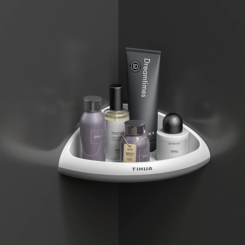TIHUA Rak Sudut Kamar Mandi Plastik Triangular Bathroom Corner Shelf - M511
