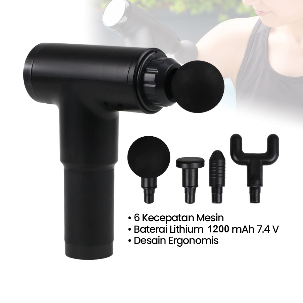 LEHIKO Alat Pijat Genggam Electric Gun Massage Rechargeable - KH-320
