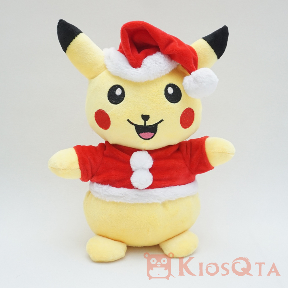 boneka pikachu pokemon GO kostum natal topi merah