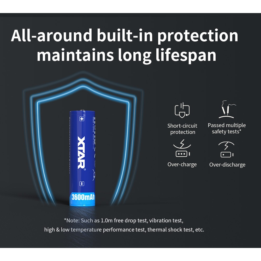 XTAR Baterai Rechargeable 18650 Li-Ion 3600mAh 3.6V 10A 1 PCS - XT1P