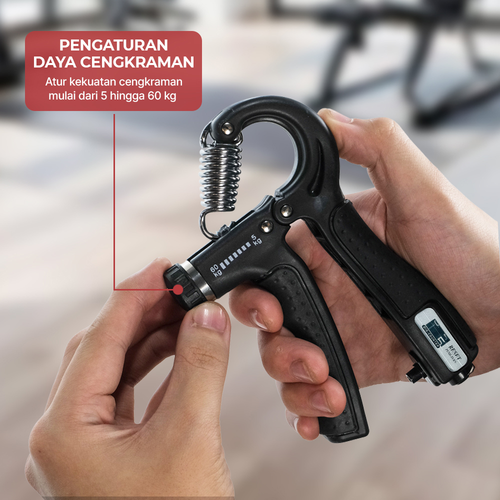 TaffSPORT Spring Hand Grip Finger Power Exercise 5-60kg with Counter - AT560