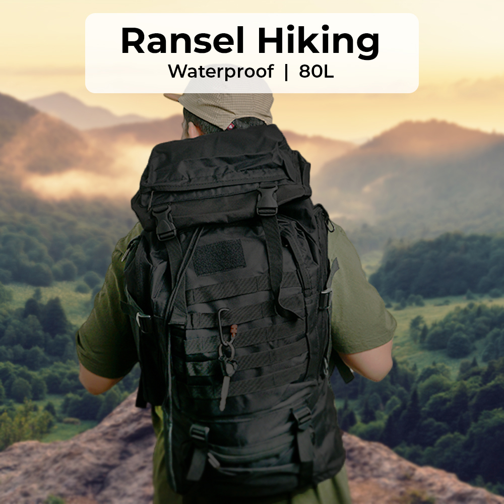 MOJOYCE Tas Ransel Militer Hiking Camping Oxford Waterproof 80L - MJ600
