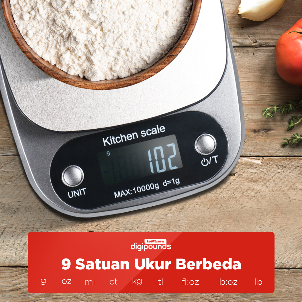 Taffware Digipounds Timbangan Dapur Mini Digital Scale 10kg 1g - Z3S