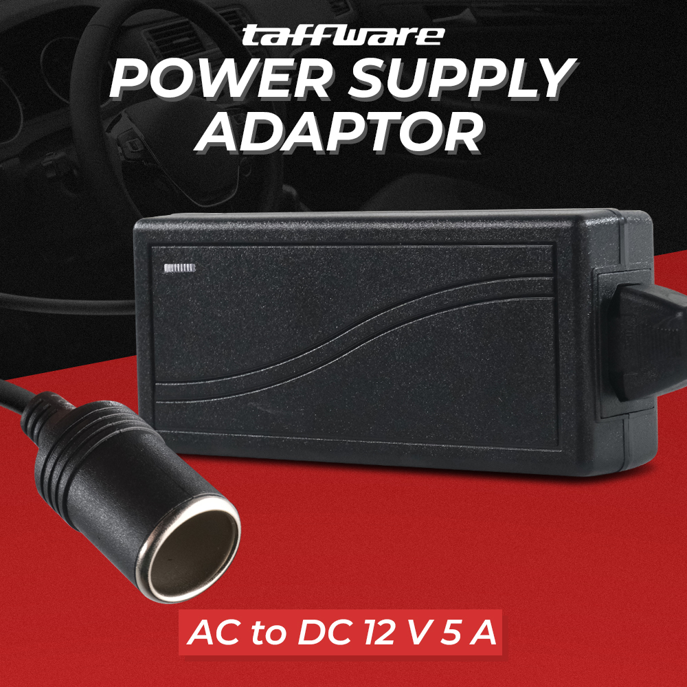 Taffware Adaptor Power Supply Converter AC to DC 12V 5A Cigarette Port - XH213