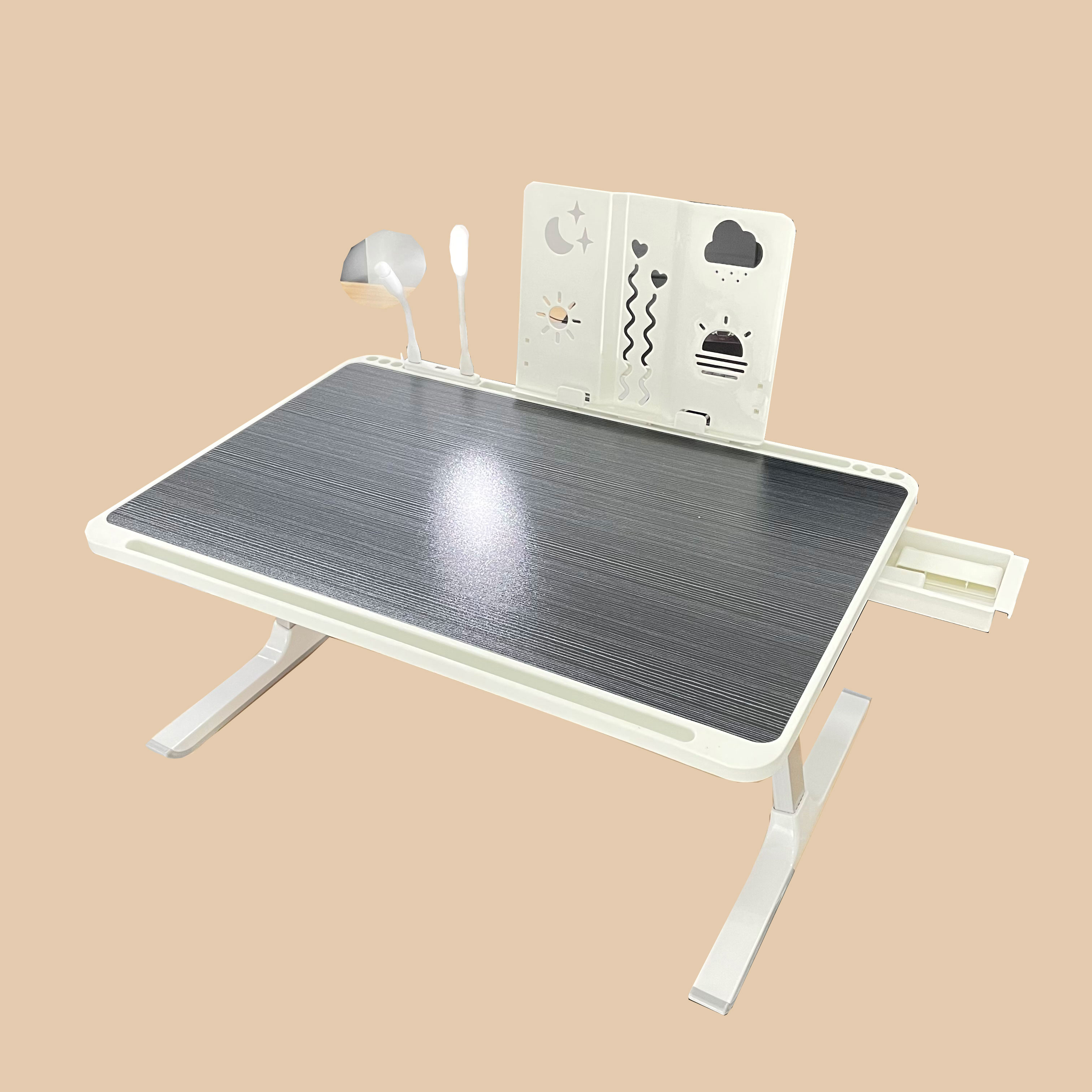AOLIVIA Meja Lipat Laptop Belajar Foldable Bed Table with USB Port - AV-60
