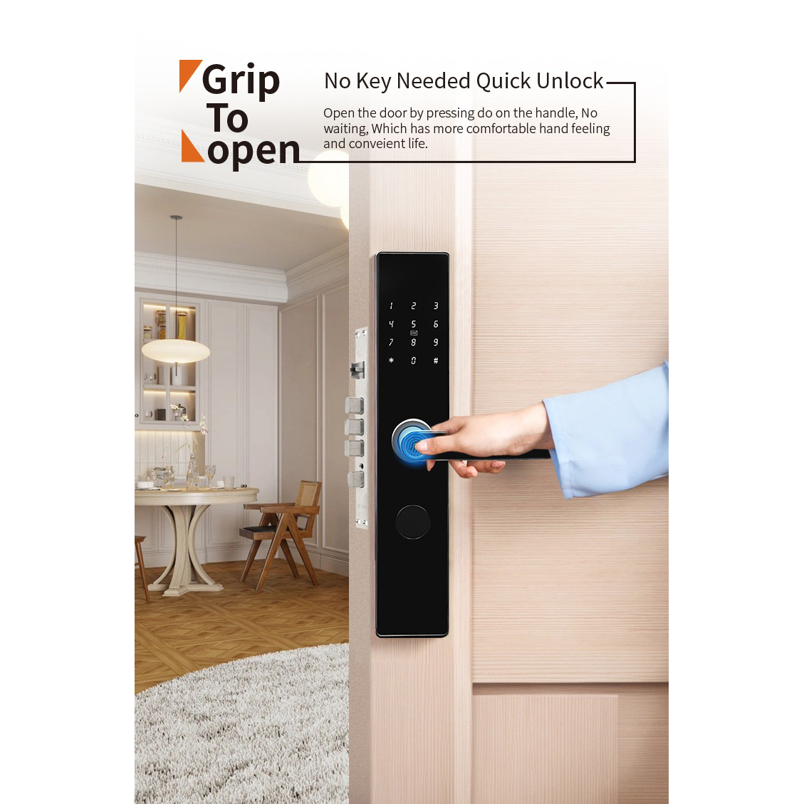 MAISUSTY Smart Door Lock TTLock App Fingerprint Password Card - G1F