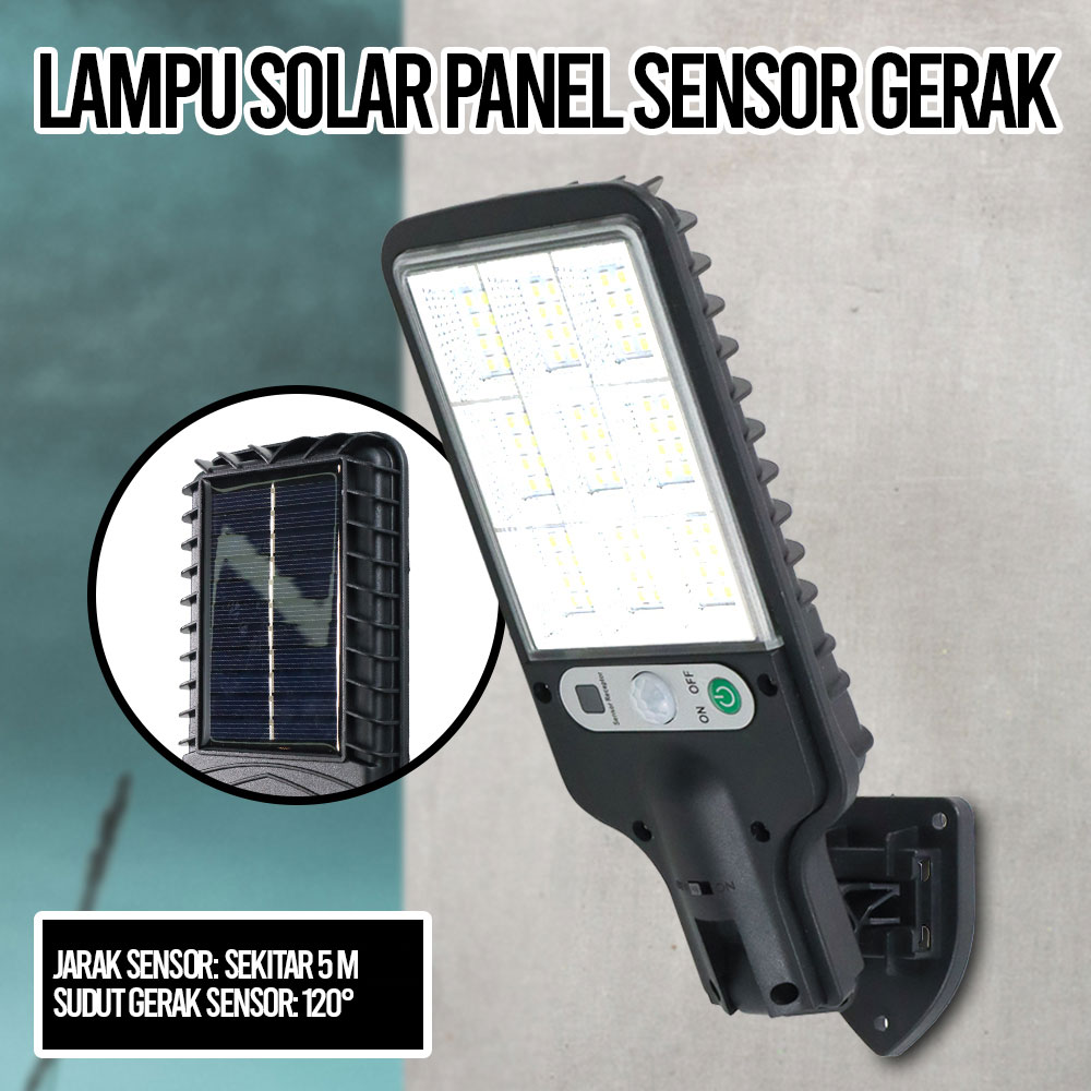 Allilit Lampu Dinding Solar Sensor PIR Waterproof Cool White 72 COB - 616-1