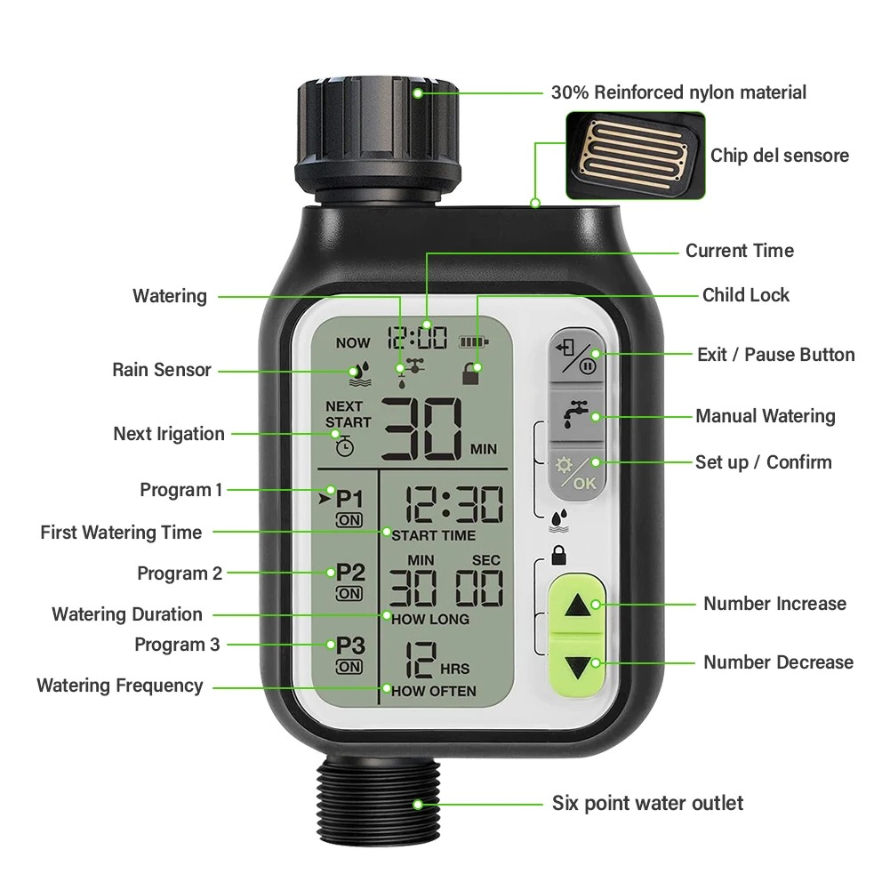 HANCI Digital Timer Keran Air Otomatis Sensor Programmable IPX5 - HCT-355