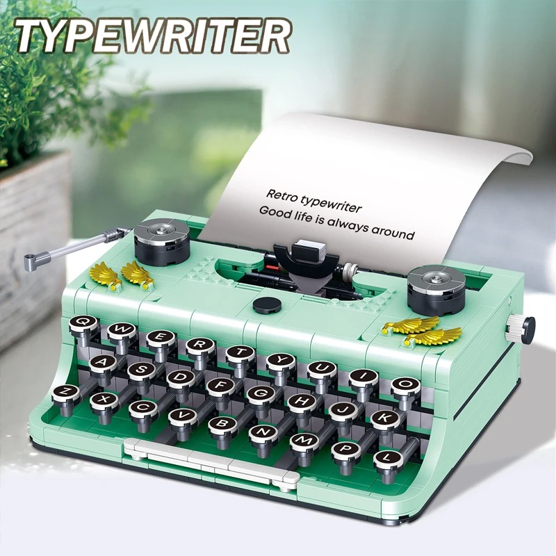 Zhe Gao Mainan Balok Susun Mesin Tik LEGO Retro Typewriter 820 Bricks - XL-01025