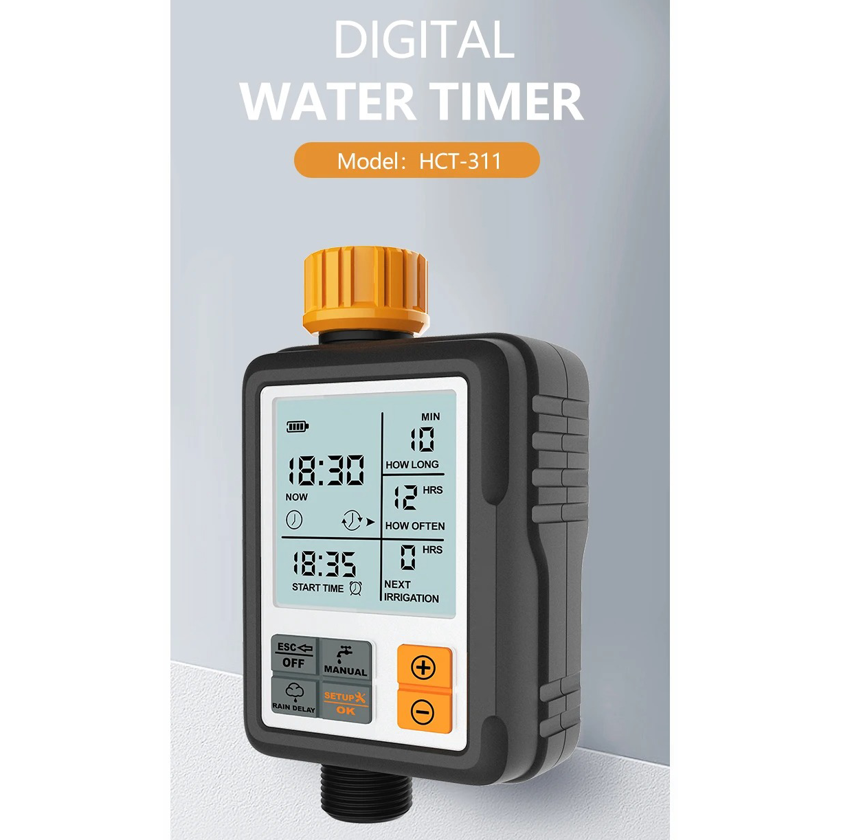 HANCI Digital Timer Keran Air Otomatis Programmable Irrigation IPX5 - HCT-311