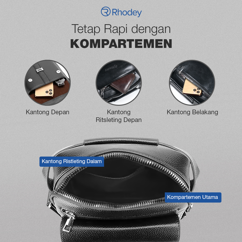 Rhodey Tas Selempang Pria Kulit Shoulder Bag Waterproof PU Leather - R20