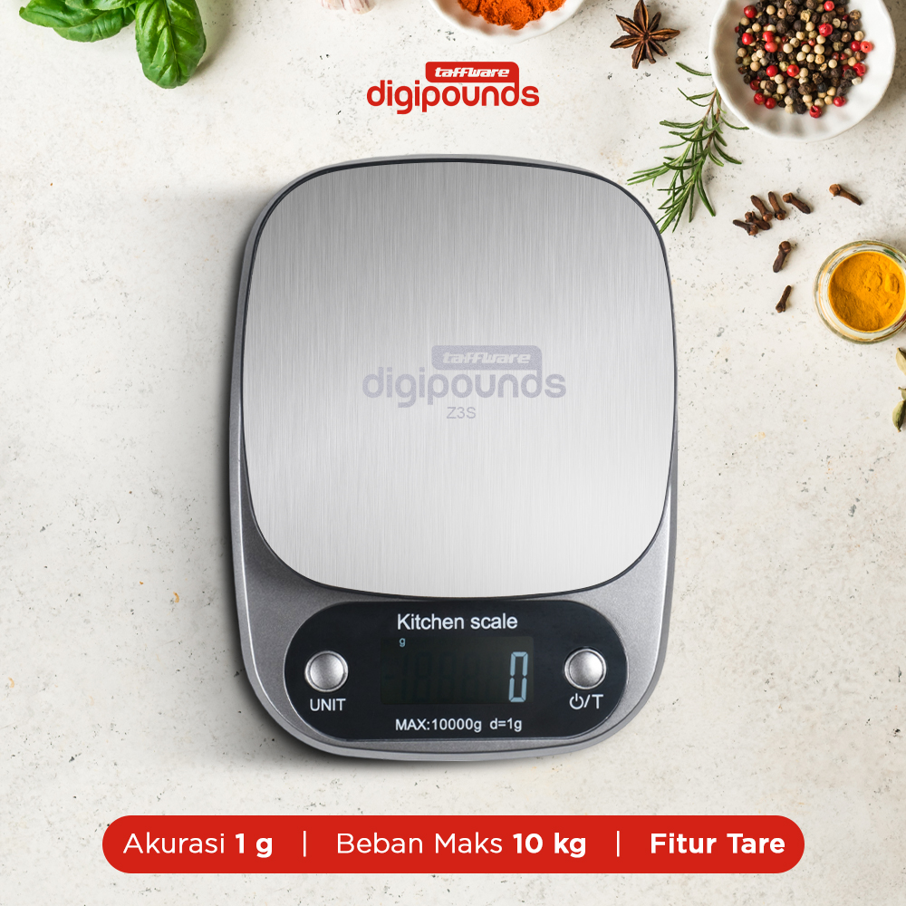 Taffware Digipounds Timbangan Dapur Mini Digital Scale 10kg 1g - Z3S