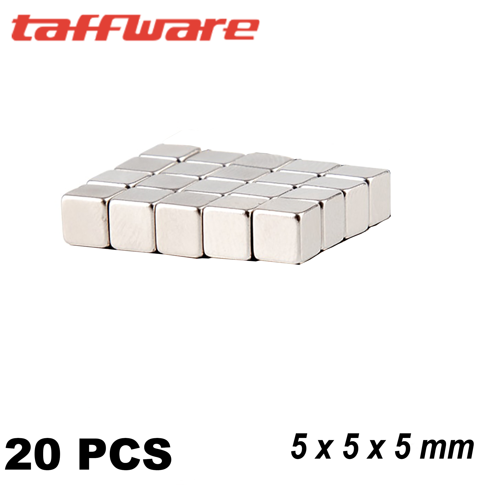 Taffware Strong Neodymium Magnet NdFeB N35 5x5x5mm - F001699