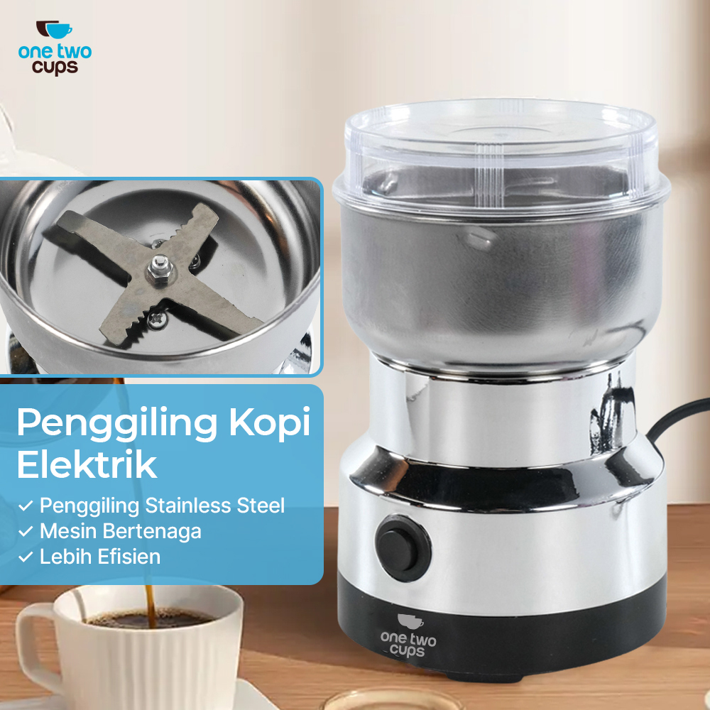 One Two Cups Nima Alat Penggiling Kopi Elektrik Bumbu Coffee Grinder - NM-8300