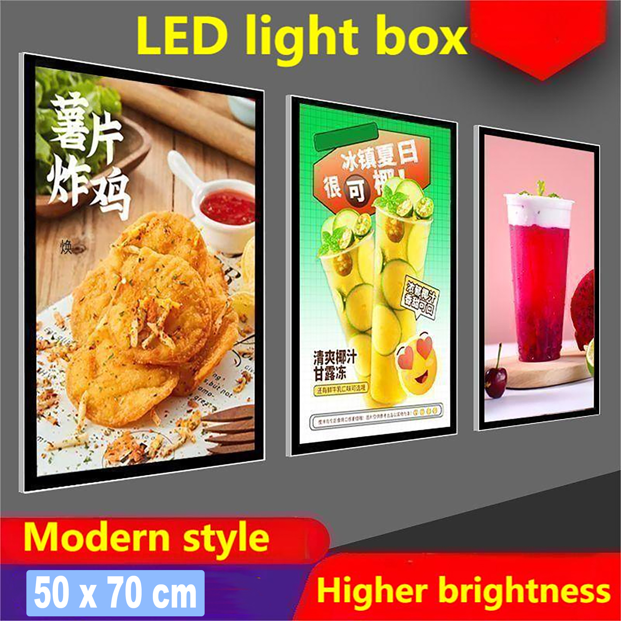 EYOU Light Box Display Frame Poster LED Magnetic Acrylic EU Plug - YY-M-02