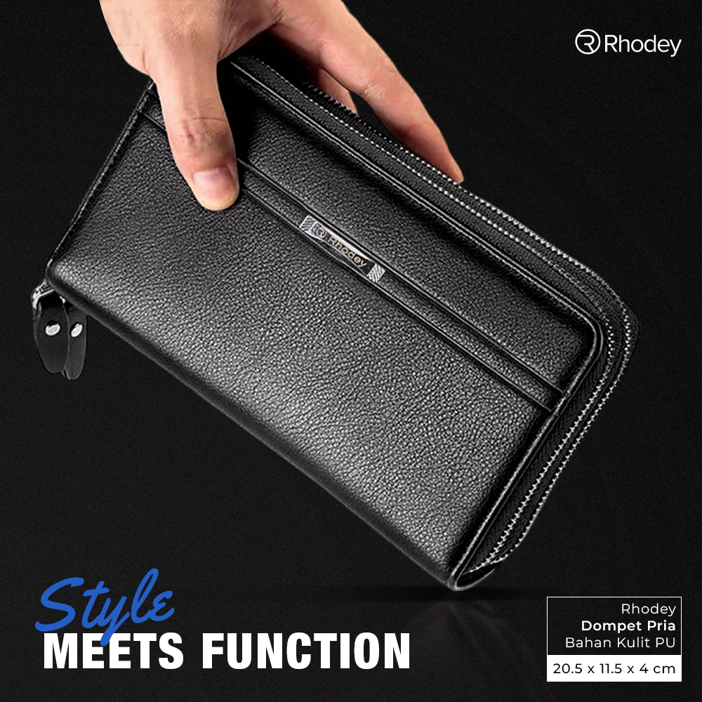 Rhodey LINGZHIDAISHU Dompet Pria Kulit Model Panjang Vintage Handbag - RH21