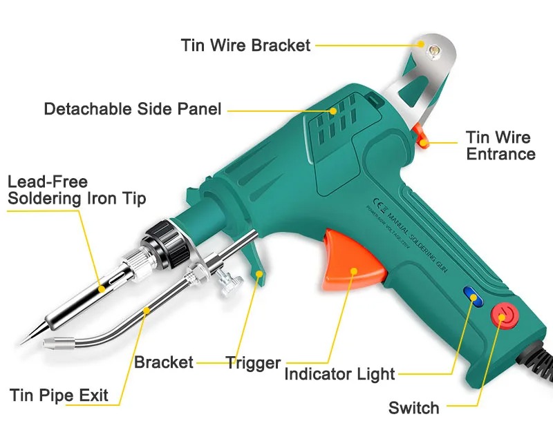 Januel Set Solder Listrik Tembak Tin Gun Handheld 60W 5in1 - Jn06