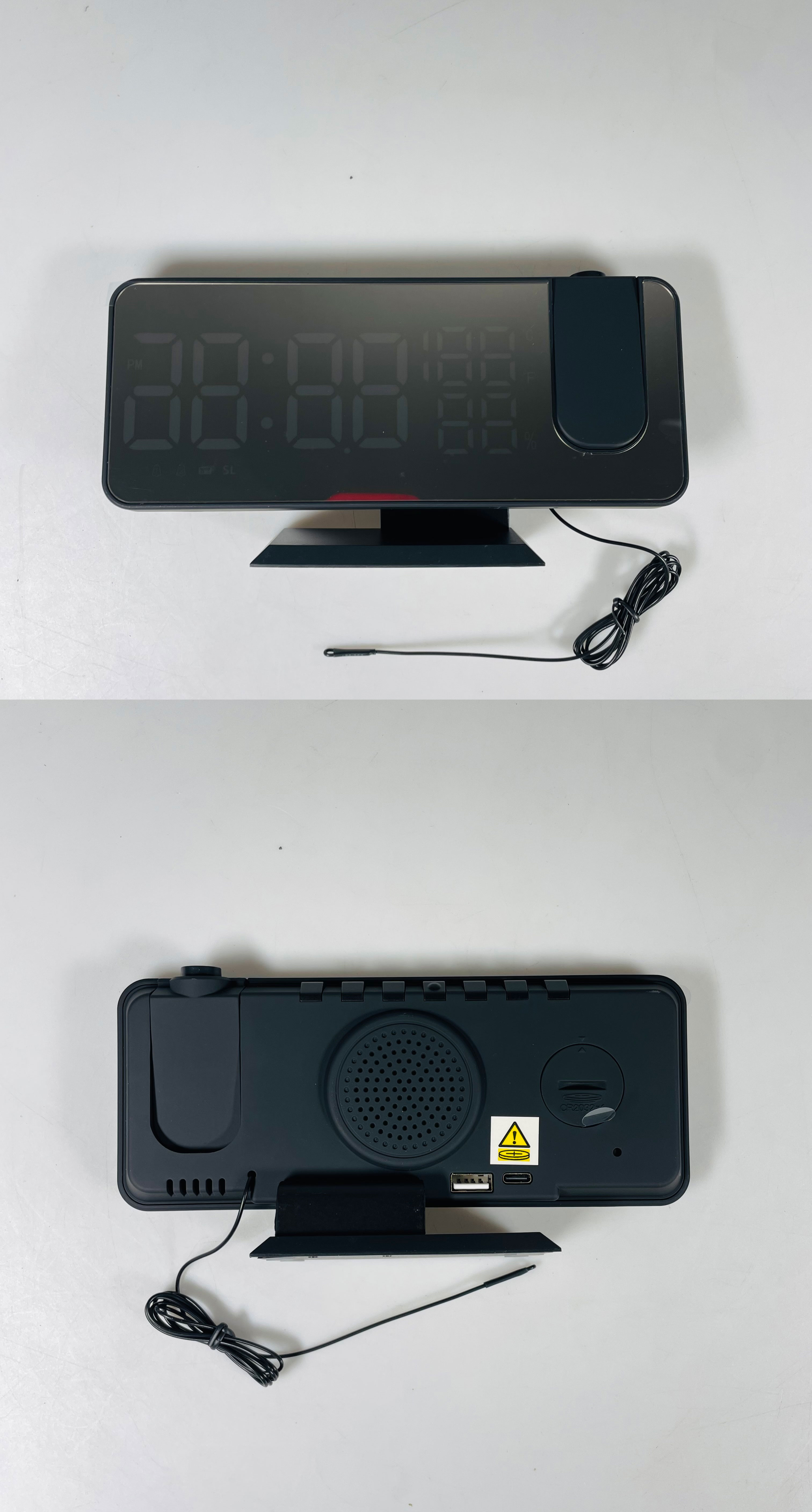 Ruyun Jam Alarm Digital Proyektor Temperature Humidity FM Radio - EN8827