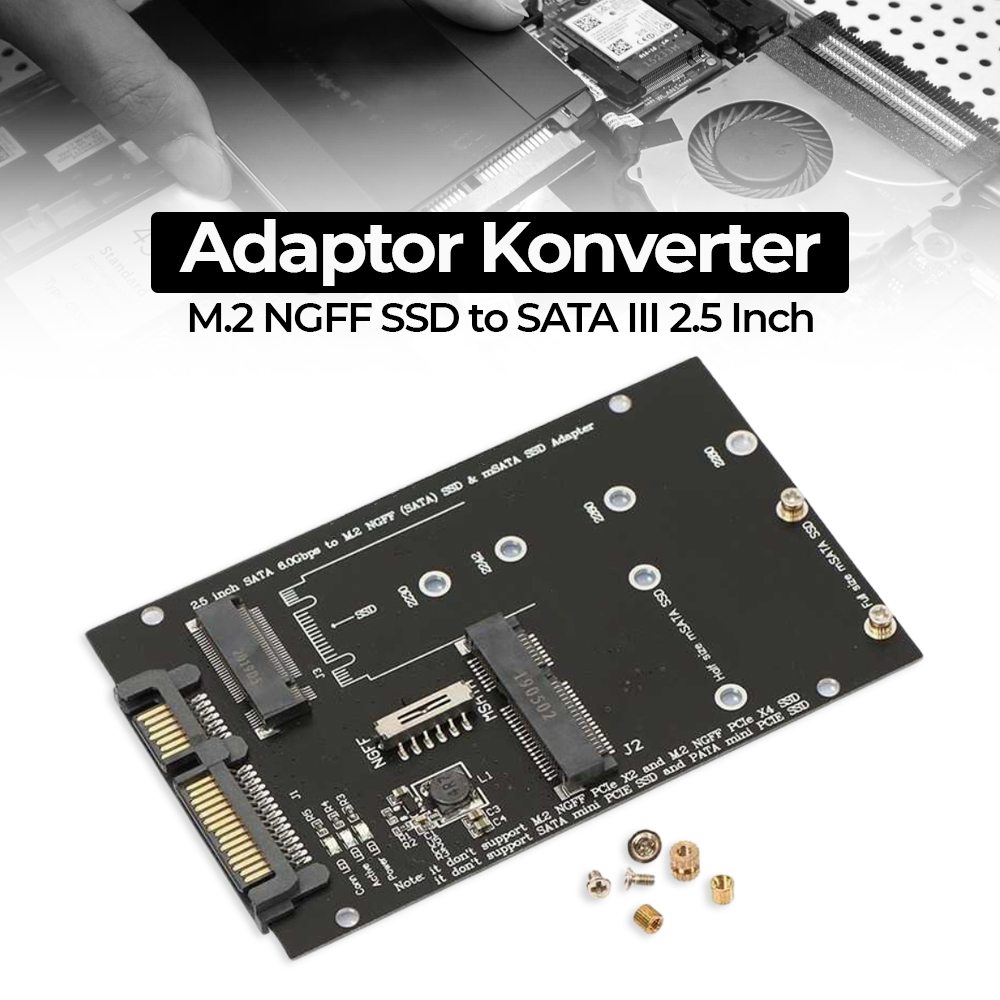 TISHRIC Adaptor Konventer M.2 NGFF SSD to SATA III 2.5 Inch - N-2513
