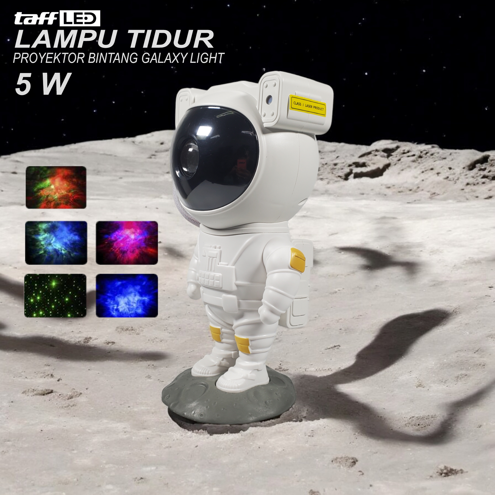 TaffLED Lampu Tidur Proyektor Astronaut Galaxy Light 8 Colors 5W 240V - HD481