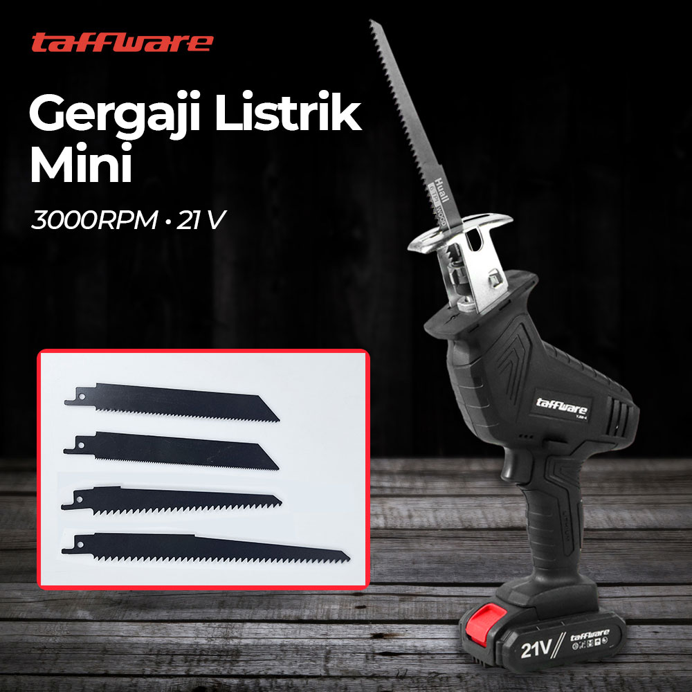 Taffware Gergaji Listrik Mini Cordless Saw 3000RPM 21V 799W - YJ08-4