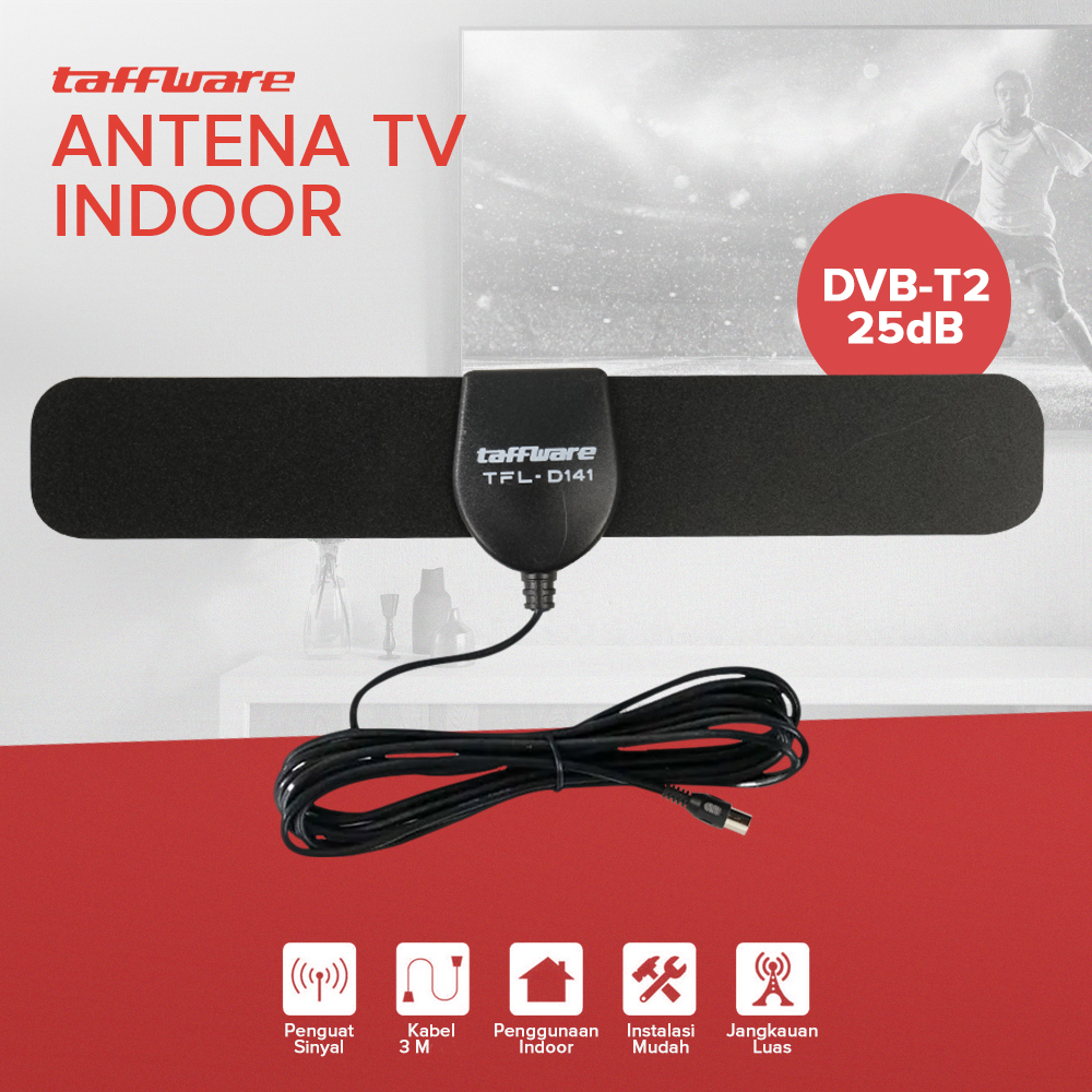 Taffware Antena TV Digital Indoor DVB-T2 25dB - TFL-D141