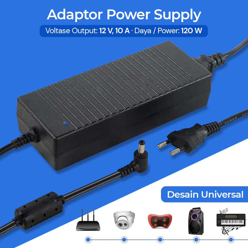 YUE Adaptor Power Supply Converter AC to DC 12V 10A 120W - PS-12VDC10AMP
