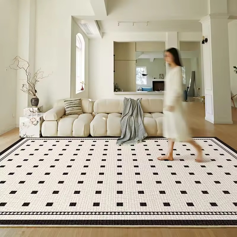 GULUHOME Karpet Lantai Permadani Bulu Lembut Anti Slip Motif Grid - GH01