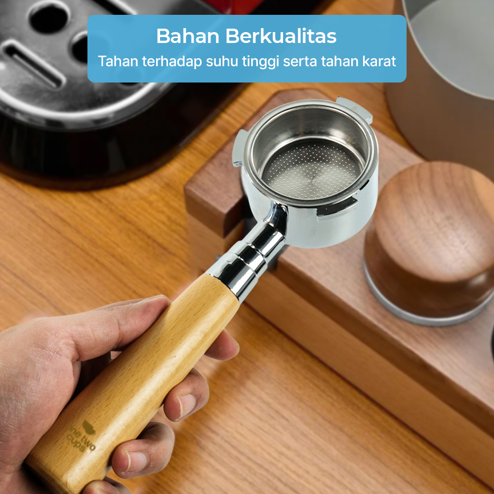One Two Cups Bottomless Naked Portafilter Stainless Steel 51mm - EC680