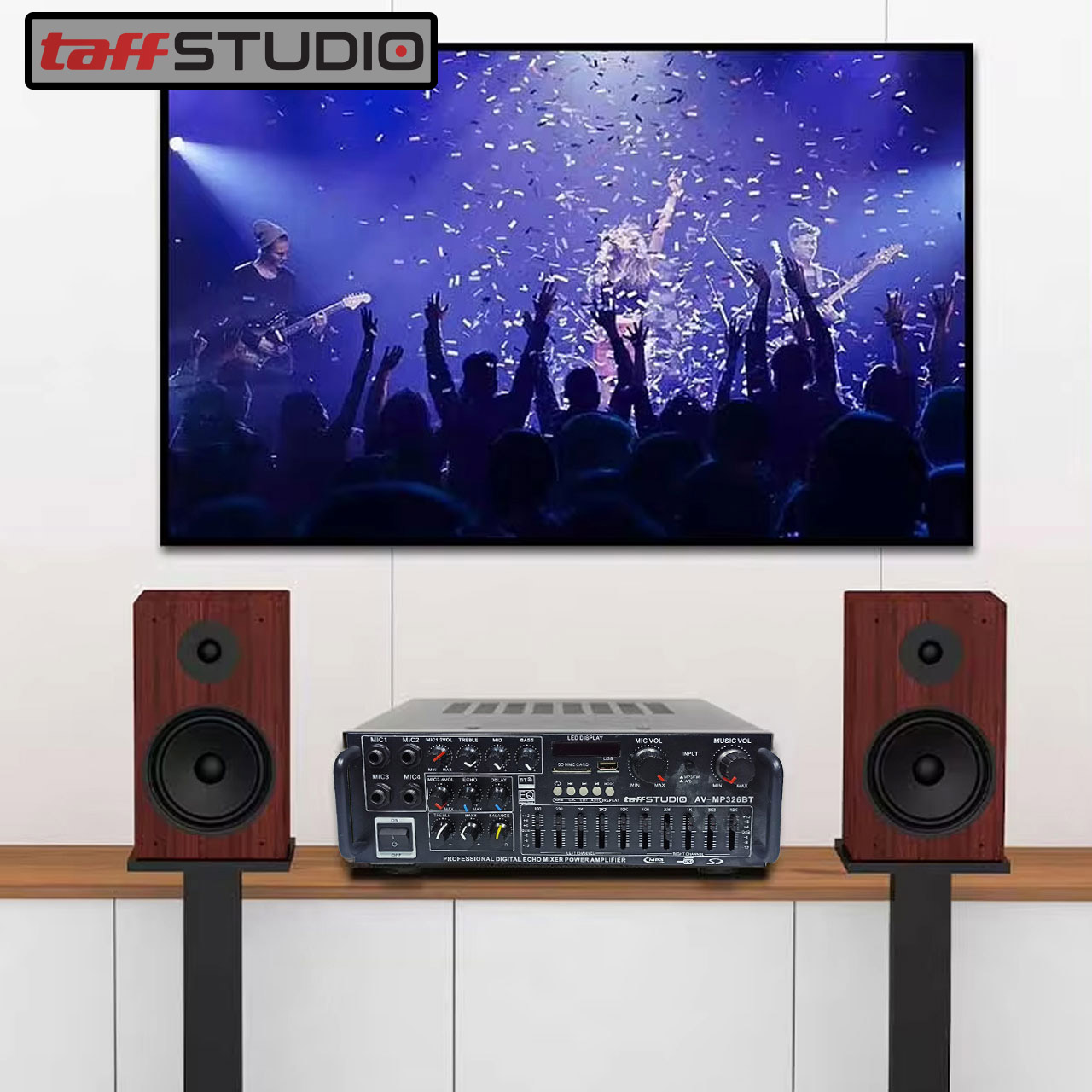 TaffSTUDIO Amplifier Mixer Audio Bluetooth USB Karaoke - AV-MP326BT