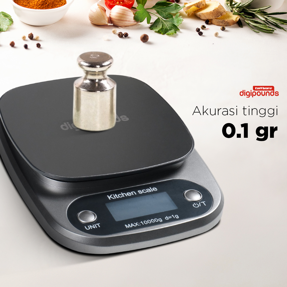 Taffware Digipounds Timbangan Dapur Mini Digital Scale 10kg 1g - Z3S