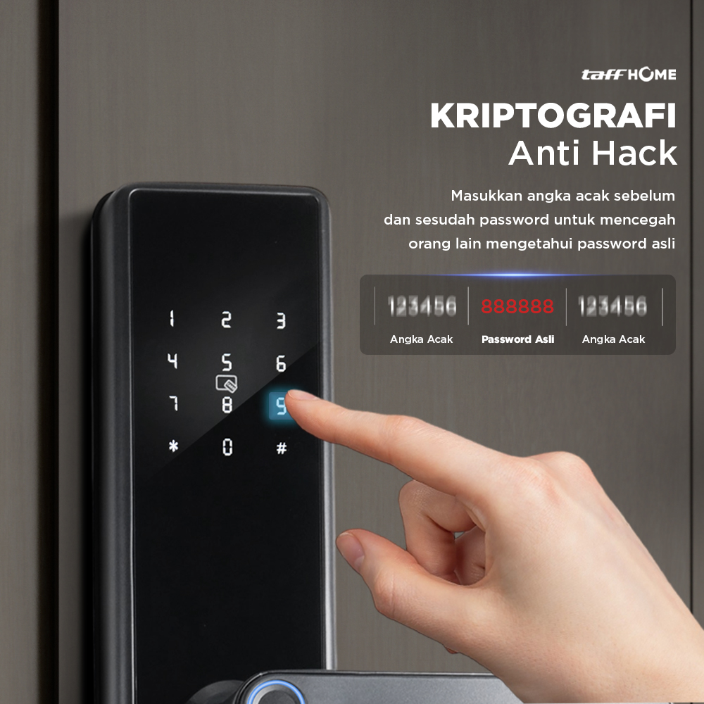 TaffHOME Smart Door Lock Fingerprint Password Bluetooth Card TTLock - A3F