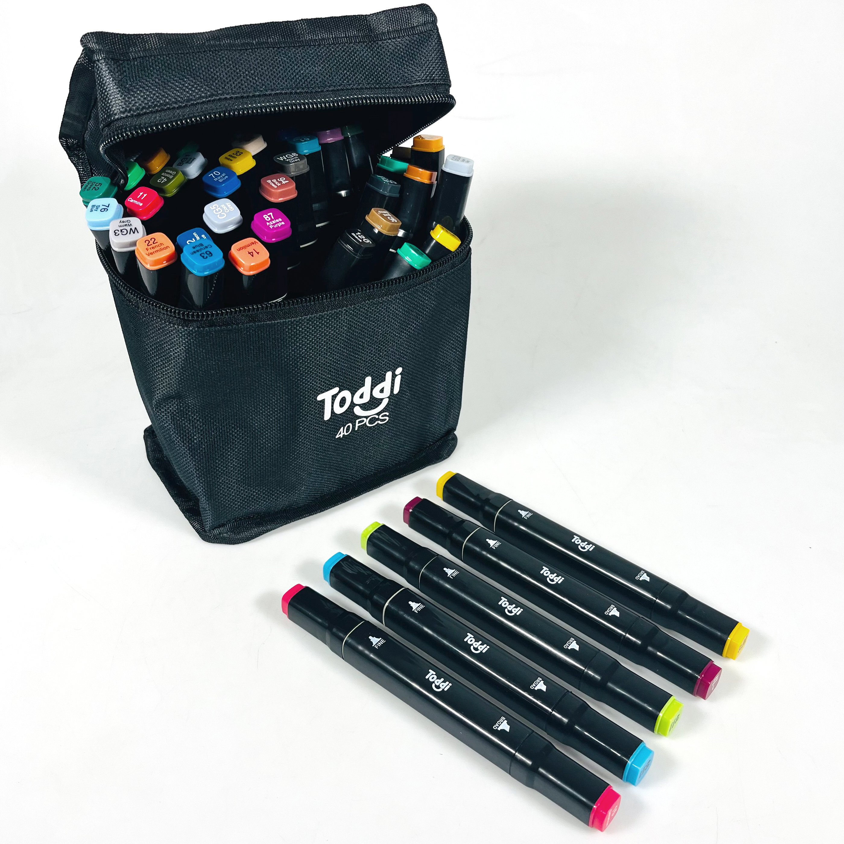 Toddi Spidol Dual Side Fine Art Brush Art Marker Set 40 Warna - CY-006