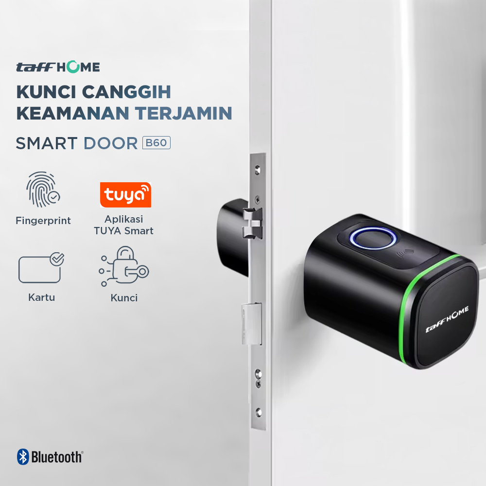 TaffHOME Smart Door Lock Fingerprint Bluetooth Card Alarm Tuya Smart - S1-B60
