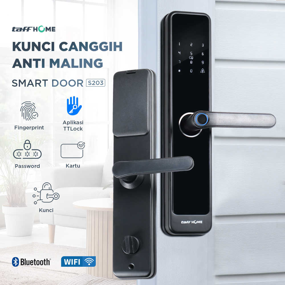 TaffHOME Smart Door Lock Bluetooth Password Fingerprint Card TTLock - S203