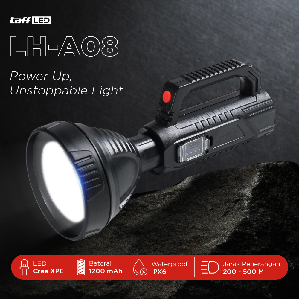 TaffLED Pocketman Senter LED Waterproof USB Recharge Cree XPE - LH-A08
