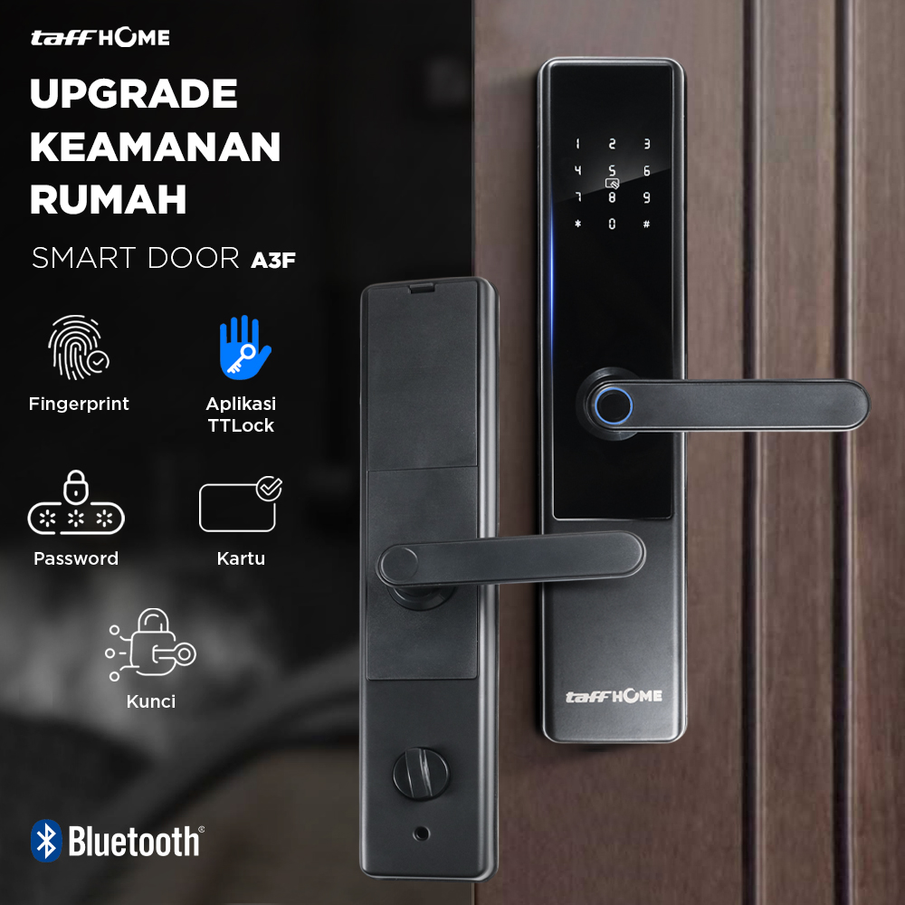 TaffHOME Smart Door Lock Fingerprint Password Bluetooth Card TTLock - A3F