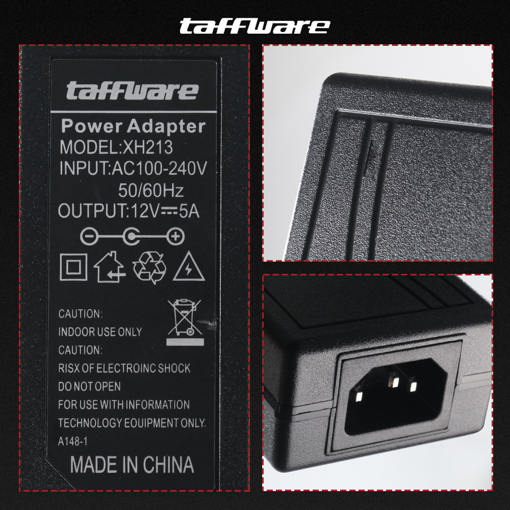 Taffware Adaptor Power Supply Converter AC to DC 12V 5A Cigarette Port - XH213