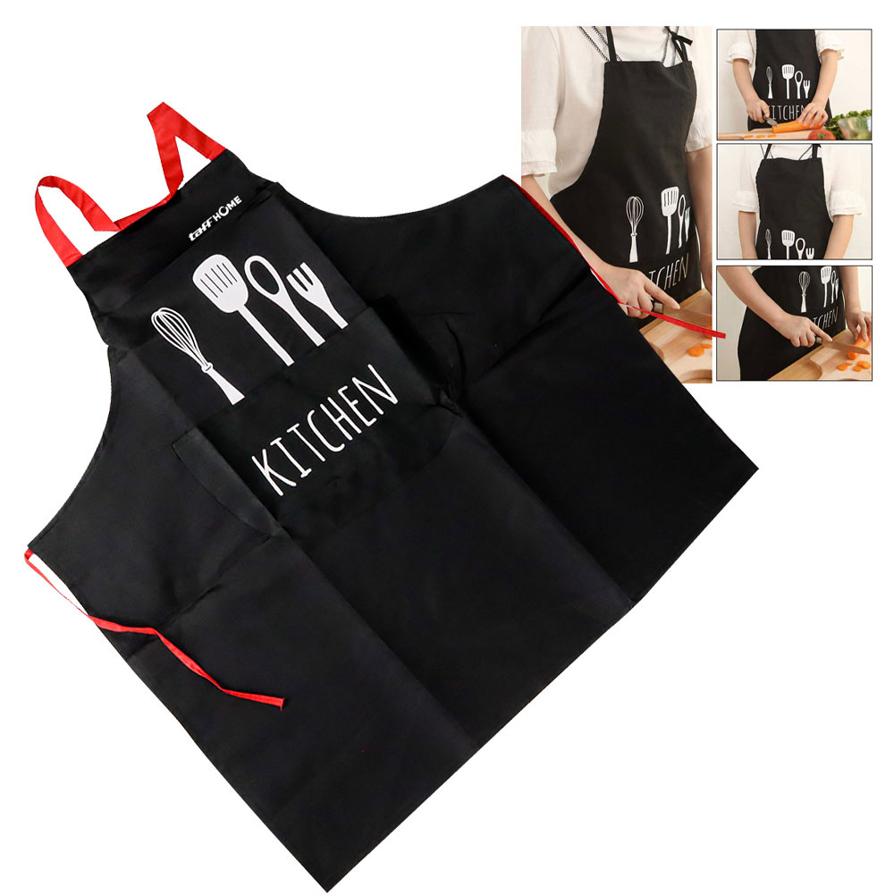 TaffHOME Celemek Masak Apron Dapur Model Kantong Pola Spatula - JJ41
