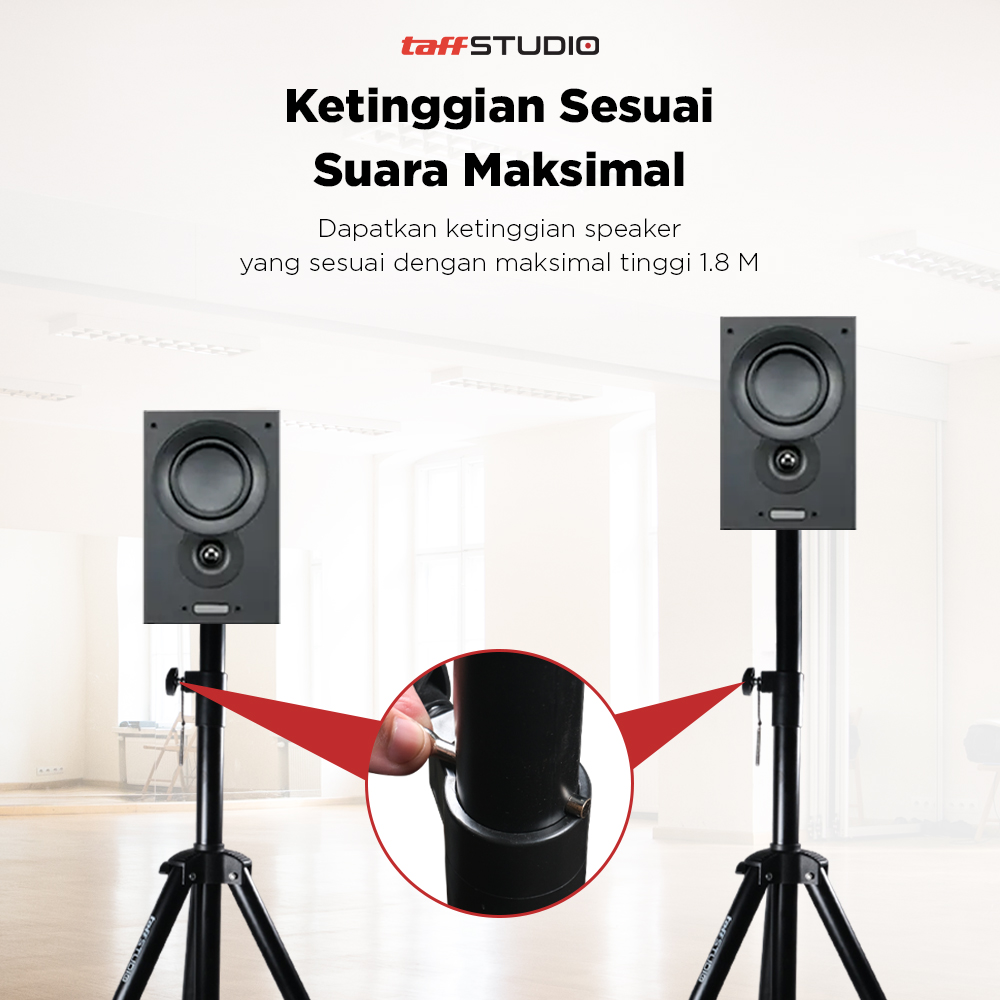 TaffSTUDIO Floor Tripod Stand Speaker Audio System 8-15 Inch 1.8M - SPS-502M