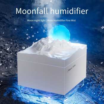 ASGOAL Air Humidifier Mini Ultrasonic Diffuser Night Light Moon 300ml - AG30